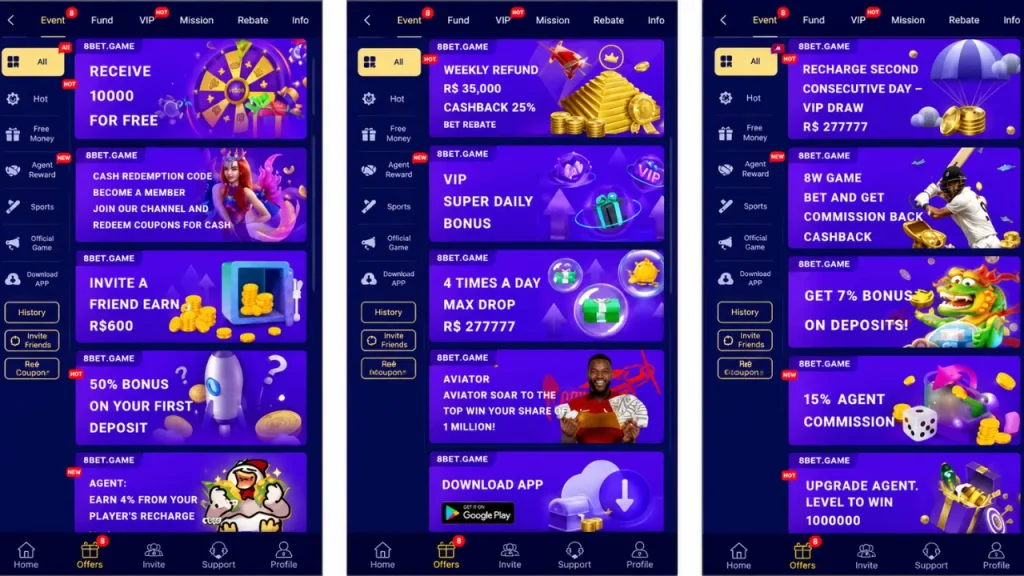 8Bet Game download bonus and rewards